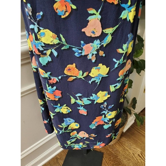 Merona Women's Blue Floral Rayon Scoop Neck Sleeveless Long Maxi Dress Size XL - Picture 5 of 13